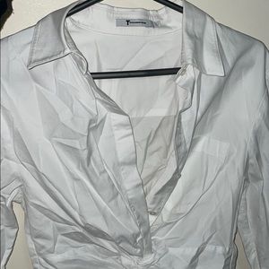 Alexander Wang Crop Top Work Shirt